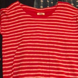 Madewell bracelet sleeve red white stripe shirt